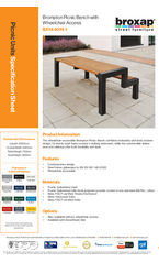 Brompton Wheelchair Access Picnic Bench Product Data Sheet