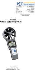 PCE-VA 20 airflow meter - user manual