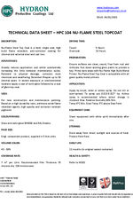 Nu-Flame S Topcoat - data sheet