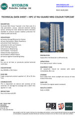 Nu-Guard NRG Colour Topcoat technical data sheet