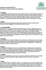 Species Rich Turf - preparation, laying, maintenance