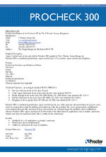 Procheck 300 performance specification