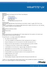 Wraptite UV performance specification