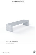 BLOC concrete bench data sheet