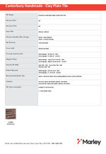 Canterbury handmade clay plain tile data sheet