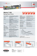 TORMAX iMotion® 1301 swing door drive data sheet