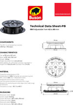 PB-1 pedestal adjustable from 42 to 60mm data sheet