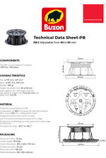 PB-2 pedestal adjustable from 60 to 90mm data sheet