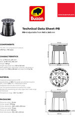 PB-4 pedestal adjustable from 145 to 245mm data sheet