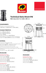 PB-5 pedestal adjustable from 230 to 315mm data sheet