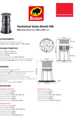 PB-6 pedestal adjustable from 285 to 367mm data sheet