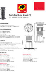 PB-7 pedestal adjustable from 365 to 480mm data sheet