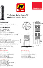 PB-9 pedestal adjustable from 560 to 715mm data sheet