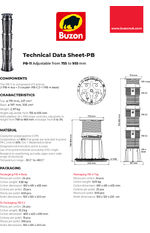PB-11 pedestal adjustable from 755 to 955mm data sheet