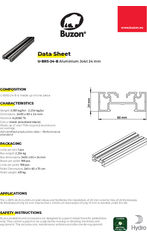 ALUrail U-BRS-24-B aluminium joist 24mm data sheet
