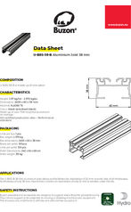 ALUrail U-BRS-38-B aluminium joist 38mm data sheet