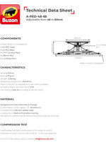 A-PED-48-65 A1 Fire rated pedestal adjustable from 48 to 65mm data sheet