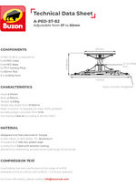 A-PED-57-82 A1 Fire rated pedestal adjustable from 57 to 82mm data sheet