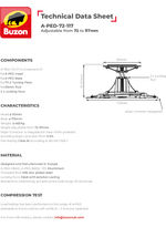 A-PED-72-117 A1 Fire rated pedestal adjustable from 72 to 117mm data sheet