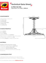 A-PED-140-185 A1 Fire rated pedestal adjustable from 140 to 185mm data sheet