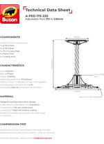 A-PED-175-220 A1 Fire rated pedestal adjustable from 175 to 220mm data sheet