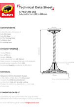 A-PED-210-255 A1 Fire rated pedestal adjustable from 210 to 255mm data sheet