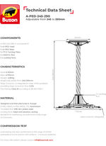 A-PED-245-290 A1 Fire rated pedestal Aajustable from 245 to 290mm data sheet