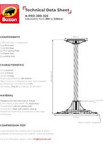 A-PED-280-325 A1 Fire rated pedestal adjustable from 280 to 325mm data sheet
