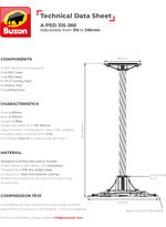 A-PED-315-360 A1 Fire rated pedestal adjustable from 315 to 360mm data sheet
