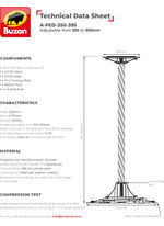 A-PED-350-395 A1 Fire rated pedestal adjustable from 350 to 395mm data sheet