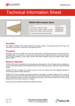 Resista MG Insulation Board technical information sheet 