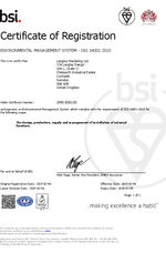 ISO 14001 certificate