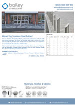Mitred Top Stainless Steel Bollard data sheet