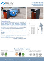 Protect litter bin technical data sheet