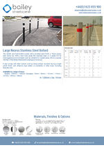 Large Recess Stainless Steel Bollard data sheet