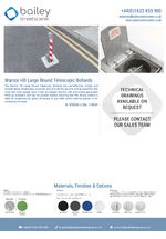 Warrior HD Large Round Telescopic Bollard data sheet