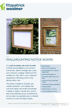 Wallmounting Hardwood Notice Board - Datasheet