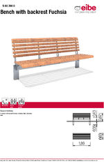 Bench with backrest Fuchsia data sheet