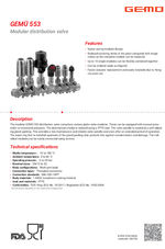 GEMU 553 Modular Distribution Valve datasheet
