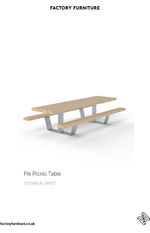 Pik picnic table data sheet