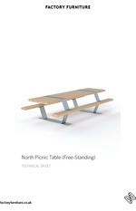 NORTH picnic table (free standing) data sheet