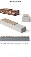 Soca crossways slat bench data sheet
