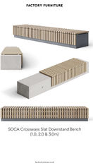 Soca crossways slat downstand bench data sheet