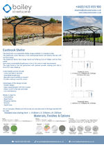 Eastbrook cycle shelter data sheet