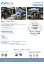Melford doorway canopy data sheet