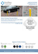 Warrior Driveway Telescopic Bollard data sheet