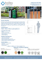 Ascot Litter Bin data sheet