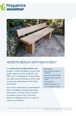 Verdyn bench with backrest data sheet
