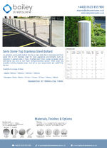 Semi Dome Top Stainless Steel Bollard data sheet