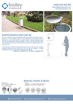 Bradford Stainless Steel Litter Bin data sheet